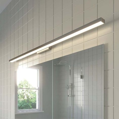 [GEBRAUCHT] B-Ware Lindby Wandleuchte Alenia LED Wandlampe Badleuchte chrom 120cm 3000K IP44 weiß (1/2)