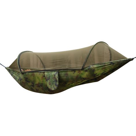 1 Hamac avec moustiquaire, nylon respirant, sangles incluses, camping randonnée (1/5)