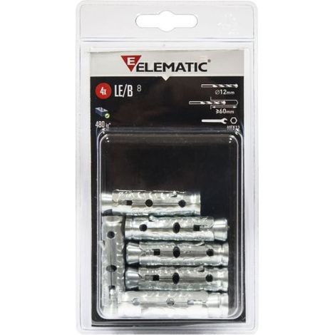 ELEMATIC BLISTER TASSELLI LE/B8    (PZ.4) ITW CONSTRUCTION PRODUCTS ITALY CF 8,0