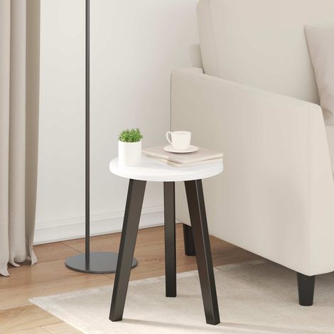 Plateau de table rond 30 x 30 x 1,5 cm en bois d’ingénierie blanc brillant - PANGIVO (1/5)