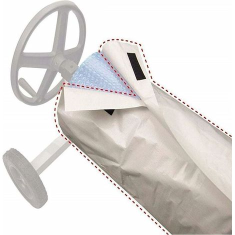 Bache de piscine, Couverture Enrouleur Bache Piscine en Tissu Imperméable,Couverture de Protection Piscine Extérieur Intérieur,Couverture pour Bache Solaire,Bache de Piscine Anti-Vent/Pluie/Poussière/ (1/4)