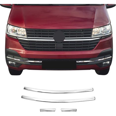 Garniture de Diffuseur Pare-chocs Avant Compatible avec VW T6 2019-2023, Garniture Baguette de Calandre en Acier Inoxydable Argent (1/5)