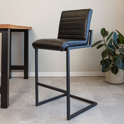 Tabouret de bar industriel haut Kuba noir (1/5)