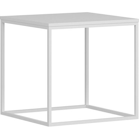 Table basse Bezos L50cm Métal et Bois Blanc (1/5)