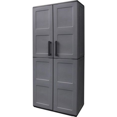 Armoire art plast résine gris foncé 68x37x169 cm