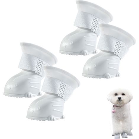 Bottes de pluie antidérapantes et imperméables en caoutchouc pour chiots, avec couvre-pattes (1/5)