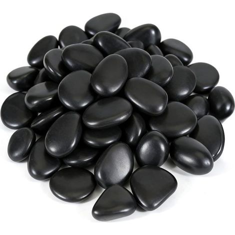 Galets noirs naturels - 1,33 kg - 1 à 2 cm - Pierres polies pour aquarium et jardin (1/5)