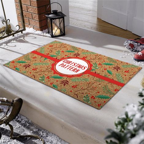 Tapis De Noël - 40 X 60 Cm - Pour Entrée Porte De Salle De Bain Porche Chambre - Absorbant Non Glissant - 1 Pièce (1/4)