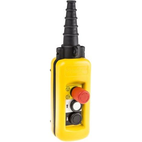 Scatola pendente SCHNEIDER con 2 pulsanti, 1NO, IP65, materiale resistente e facile installazione. (1/2)