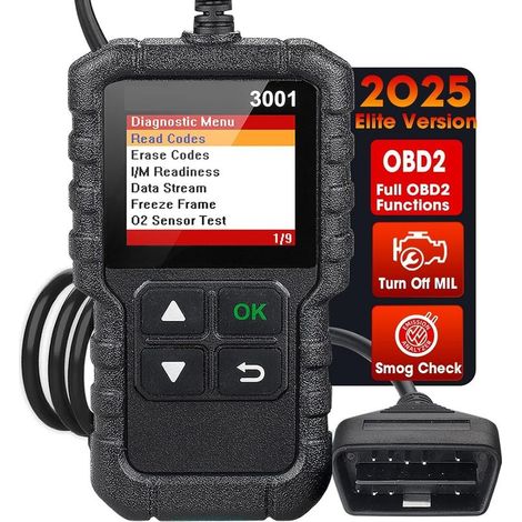Scanner OBD2 CR3001 pour voitures essence et diesel – Lecture et effacement codes d'anomalie – Test capteur oxygène et EVAP (1/5)