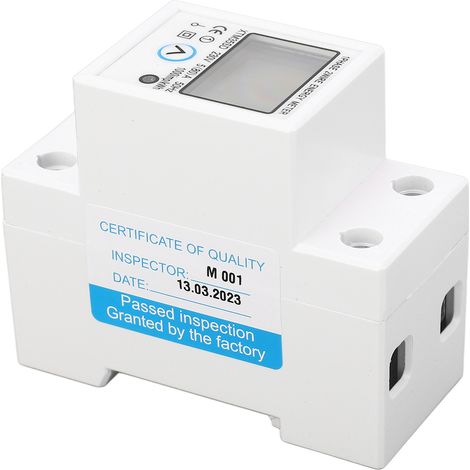 Elektronischer Energiezähler, Stromstärke, Spannung, Frequenz, rückstellbar, DIN-Schienen-Digitalleistungsmesser (1/5)