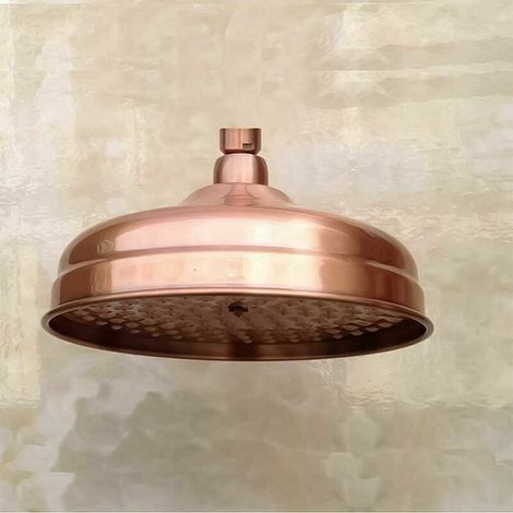 Pommeau De Douche En Cuivre, 20cm (8 Pouces) De Diamètre, Pommeau De Douche Fixe Haute Pression Avec Pommeau De Douche À Angle Réglable Pommeau De Douche Pluie - Or (1/5)