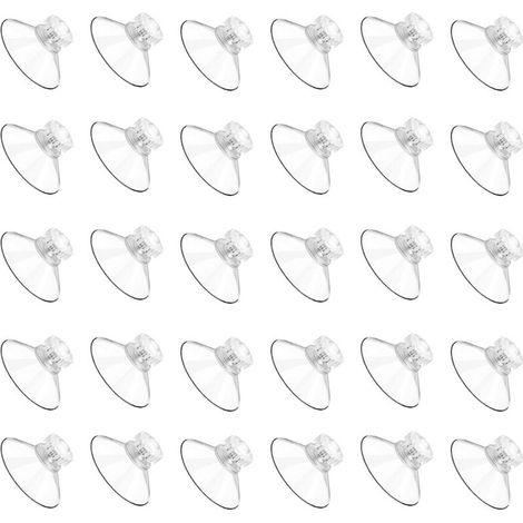 Lot de 30 ventouses en PVC transparent 40mm – Fixation avec filetage et écrous moletés – Pour fenêtres, miroirs et surfaces lisses - 30PCS (1/5)