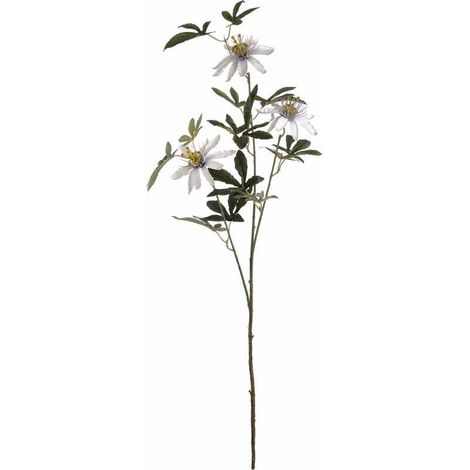 Passion Spray Artificial Flower (Single Stem) - Fabric/Plastic - L8 x W28 x H89 cm - White
