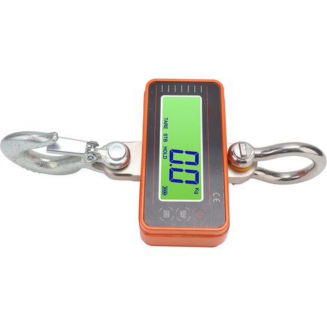 Balance électronique pour grue, robuste, 1000 kg, numérique, portable, avec télécommande sans fil, haute précision, orange (1/5)