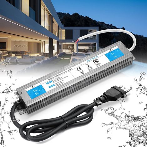 Transformateur 220V 24V Power Supply Alimentation 300W DC LED Driver Continu IP67 Transformer Etanche Extérieur Adaptateur 12.5A Transfo Controleur 220V AC à 24V DC, Pour Ruban LED (1/5)