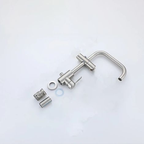 (Robinet Style1 uniquement) Robinet d'évier de cuisine avec douchette latérale, mitigeur eau chaude/froide, robinets rotatifs, douchette à double jet pour laver la vaisselle (1/5)