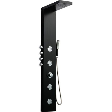 Columna de hidromasaje termostática en aluminio color negro modelo A-841 NEGRO (1/5)