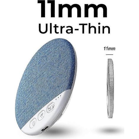 Enceinte sans fil ultra-mince pour la table de chevet, son Hi-Fi, réduction active du bruit, aide au sommeil, design en tissu bleu de 11 mm (1/5)