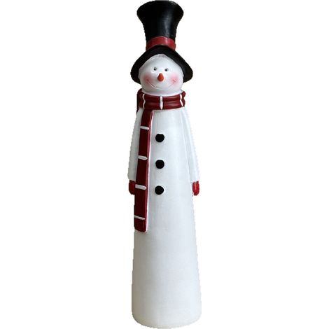 Figurine Santa - Figurine Bonhomme De Neige - Décoration De Bureau Pour Noël - Résine Bois - Intérieur Extérieur - Lot De 2 (1/5)