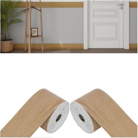 10m Plinthe souple large et épaisse, bande décorative flexible autocollante, profilé de transition de sol, plinthes, plafonds muraux, grain de bois de marbre