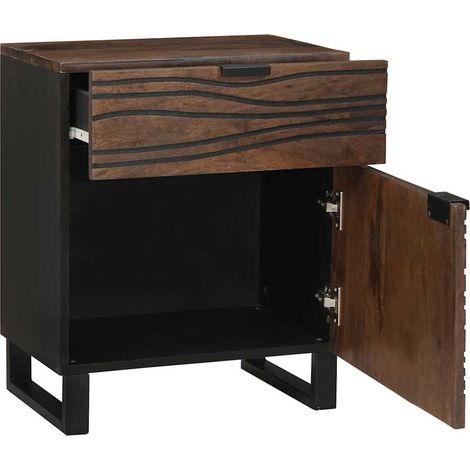 Cabinet de chevet,Table de chevet,Table de nuit Noyer 50 x 33 x 60 cm bois de manguier massif CFW376711 (1/5)