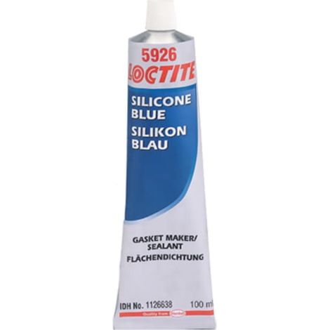 Loctite SI 5926, sellador de silicona universal azul de 100 ml, flexible, para juntas de brida y superficies mecanizadas, para metal y plásticos, resistente al envejecimiento, no se contrae, no se end
