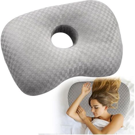 10PCS Oreillers confortable et respirant Oreiller avec Trou pour Dormeurs Latéraux Soulagement De La Douleur dans L'oreille OREILLER (1/5)