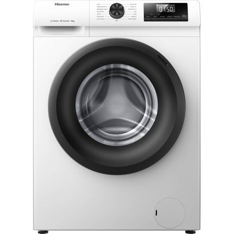 Hisense – Lave-linge hublot 10 kg – Classe énergétique A – Vitesse d'essorage 1400 tr/min – Système anti-plis – WF1Q1041BW