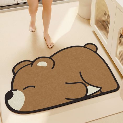 (40x60cm, Ours Brun)Tapis de Bain Antidérapant Absorbant,Douche et la Salle de Bain Tapis,Tapis de Bain Antidérapant,Tapis de Salle de Bain Doux (1/5)
