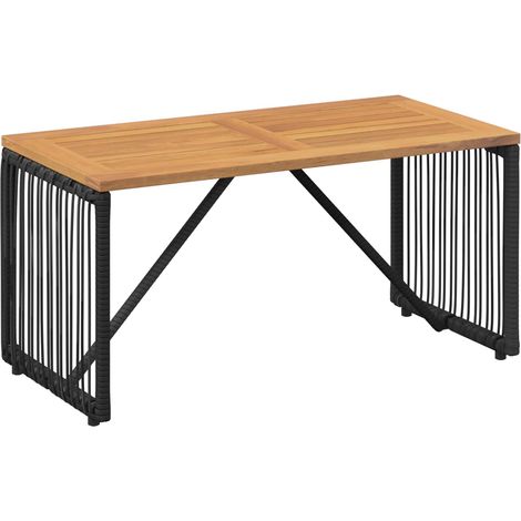 Mesa de exterior Negro y Marrón 80 x 40 x 40 cm ratán sintético vidaXL