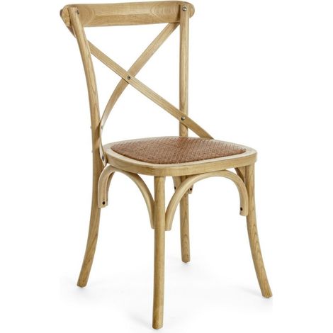 Sedia "Cross" con struttura in legno di olmo, per arredo interno 50,5 x 52 x h 87 cm -Blu / Confezione da 1 pezzo