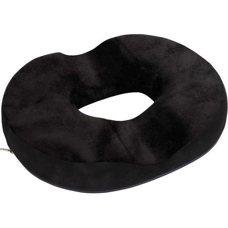 Coussin d'assise en mousse à mémoire de forme 41 x 33 x 6 cm, en velours noir Coussin orthopédique pour le coccyx et le soulagement des hémorroïdes (1/5)