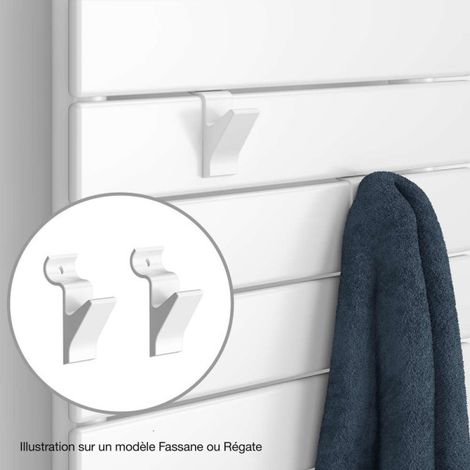 Acova – Paire de patères pour bois dur – Fixation murale – Pour gammes REGATE et FASSANE – 470331