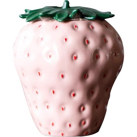 Pot à thé en céramique créatif rose fraise, mini boîte de rangement artisanale résistante à l'humidité pour thé noir (1/4)