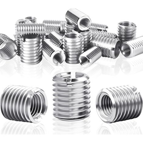 Insert fileté M12 vers M10 x 15 mm, 24 adaptateurs filetés M12 M10, douille filetée en acier inoxydable, adaptateur pour raccords à vis, manchon réducteur M12 vers M10, adaptateur, réparation (1/5)