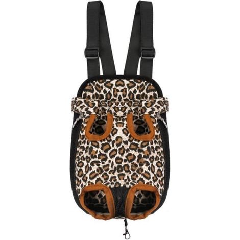 Sac De Transport Ventral Poitrine Pour Animaux Chien Chat- Taille S-Motif léopard (1/3)