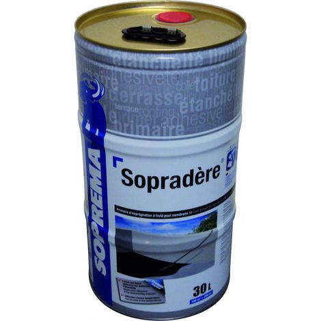 Soprema – Enduit d'imprégnation Sopradere – Imperméabilisant pour béton et métal – Bidon de 30L – Adhérence optimale pour étanchéité (1/3)