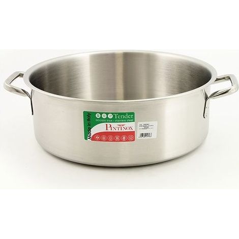 Casseruola bassa per induzione con 2 manici in acciaio inox Diametro 40 cm