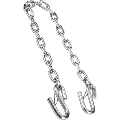Chaîne de sécurité pour remorque, câble de remorquage en acier de 3500 lb avec doubles clips à ressort, convient aux remorques et aux VR. (1/5)