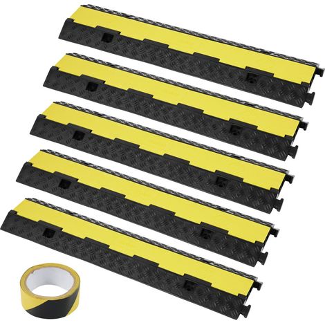 Rampe de protection pour câbles 2 canaux, passe-câbles modulaire en caoutchouc, couvercle rabattable, intérieur/extérieur (1/5)
