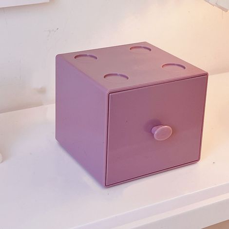 Boîte de Rangement de Bureau [Coiffeuse, Multifonctionnelle] Organiseur et Stockage de bureau Boîte Stackable en Plastique Carré avec Compartiment pour Organiser Fournitures Bureau/Accessoires 2 cases (1/5)