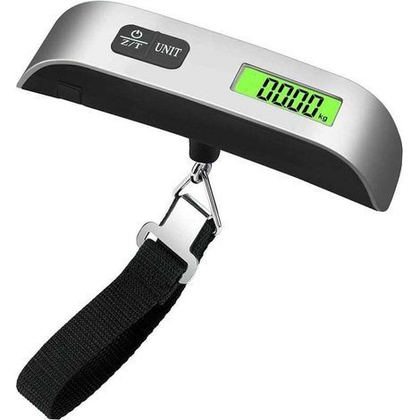 Pèse-bagages numérique 50kg – Lecture température – Écran LCD rétroéclairé – Précision haute – Idéal pour valises et voyages (1/4)