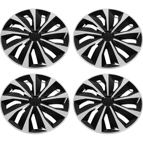 Capuchon de Moyeu de Roue de 17 Pouces, Design élégant argenté, Performances Aérodynamiques avec Fixation à Clipser, Convient pour A3, 308, C4, V40, (1/5)