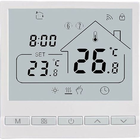 Thermostat Wi-Fi pour chaudière. Thermostat avec commande vocale Alexa, thermostat numérique intelligent sans fil programmable Tuya pour le chauffage, l'eau et le gaz. Thermostat d'ambiance intégré (1/5)