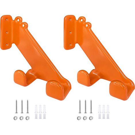 Organisateur Mural pour Tronçonneuse Revêtement en Caoutchouc Orange Conception sans Balançoire Compatibilité Universelle Support de Tronçonneuse Robuste pour Atelier Garage Matériau en