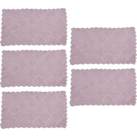Chiffon Microfibre - Éponge Absorbante En Coton Corail - Pour Cuisine Et Nettoyage Domestique - Lot De 5 (1/5)