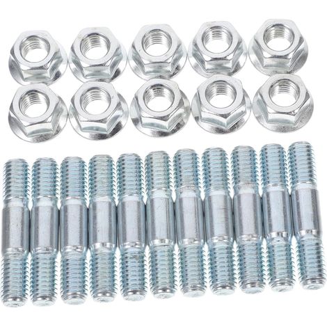 Vis à Double Extrémité M8 Écrous pour Guide-chaîne de Tronçonneuse, Lot de 10 Sets de Sets Fixation Fiable et Compatible, Accessoires D’entretien pour Outils de Jardin Motorisés (1/5)