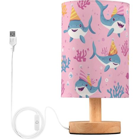 Kcldeci Lampe de chevet en forme requin corail pour chambre Ă (1/5)