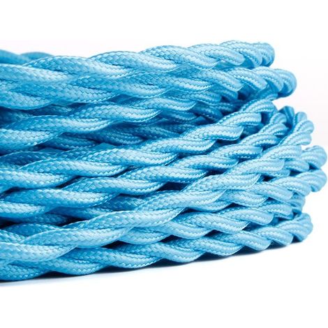 Geflochtenes Kabel, ummantelt mit Seideneffektgewebe, Farbe Blau